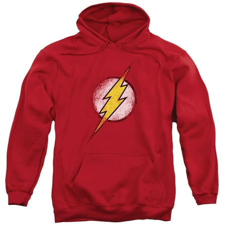 Logo Mens Hoodie Sweatshirt - Justice League Destroyed Flash Logo Mens Pullover Hoodie