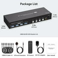 thumbnail image 7 of AUBEAMTO Dual Monitor HDMI+DP KVM Switch 4 Computers 2 Monitors 8K@60Hz 4K@120Hz 4 Port KVM Switches for 4 PC Share 4 USB 3.0 Devices Support Copy and Extend Mode, Remote Control and Power Adapter, 7 of 7