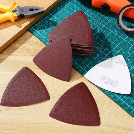 Masteelf 100 Pcs Triangle Sanding Pads Sandpaper for Multi Tool Sander Oscillating Tool Sanding Sheets