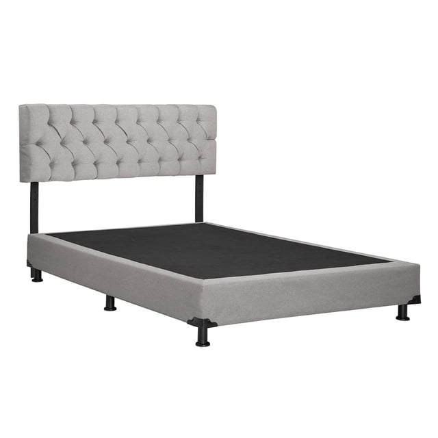 Box Base Cama Matrimonial + Cabecera Arlo Trinity Gris Arena