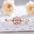 thumbnail image 2 of HeartsAndYou 1.4ct Natural Peach Morganite & Diamond Ring Leaf 100% REAL 14k SOLID Rose Gold, 2 of 9
