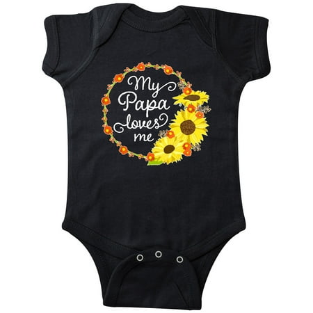 

Inktastic My Papa Loves Me with Sunflower Wreath Gift Baby Boy or Baby Girl Bodysuit