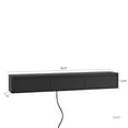 thumbnail image 5 of S-HOME Floating TV Stand, Wall Mounted TV Shelf with Led Lights & Power Outlet,High Gloss TV Cabinet for Black tv Stands for Living Room, 5 of 6