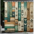 thumbnail image 3 of Ambesonne Farmhouse Shower Curtain, Rustic Wooden Planks Art, 69"Wx70"L, Turquoise Camel and Eggshell, 3 of 4