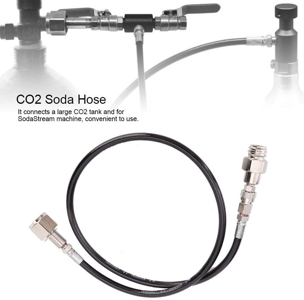 Black G1/2 CO2 Cylinder Refill Adapter with 39.4 inch High Pressure Hose CO2 Tank Soda Maker Accessories CO2 Tank Direct Adapter for Soda to External CGA320