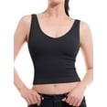 thumbnail image 5 of Made by Olivia Women's 2-Pack Four-way Stretch V-Neck Ribbed Seamless Crop Top -Made in USA, 5 of 6