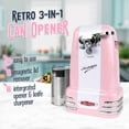 thumbnail image 5 of Nostalgia Retro Can Opener, Electric Can Opener with Built-in Knife Sharpener and Bottle Opener, Pink, 5 of 7
