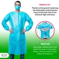 thumbnail image 4 of Blue Disposable Isolation Gowns, 2 Mil Polyethylene Waterproof, 10 Count, X-Large, 4 of 7