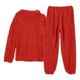 thumbnail image 6 of Chbgutlmr Pajamas for Women Set Winter Thick Fleece Warm Zipper Outwear Jacket Baggy Comfy Pjs Pants Homewear 2 Piece Outfits, 6 of 6