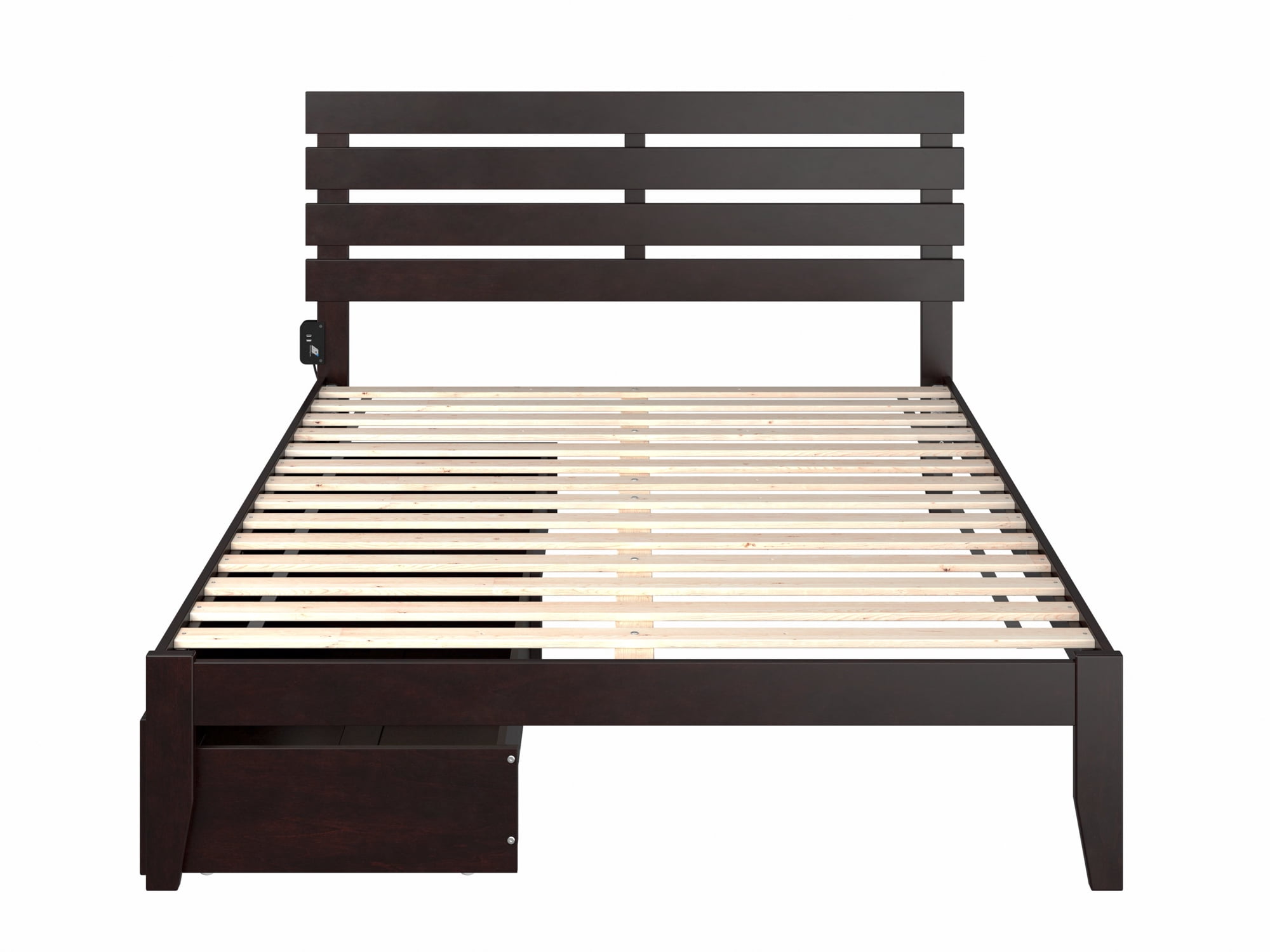 AFI Oxford 14" Queen Wood Platform Bed Frame with Set of 2 Storage Drawers, Espresso