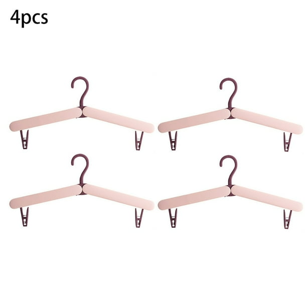 Paquete de 4 perchas plegables de viaje ABS, ligeras y portátiles, para ropa, calcetines