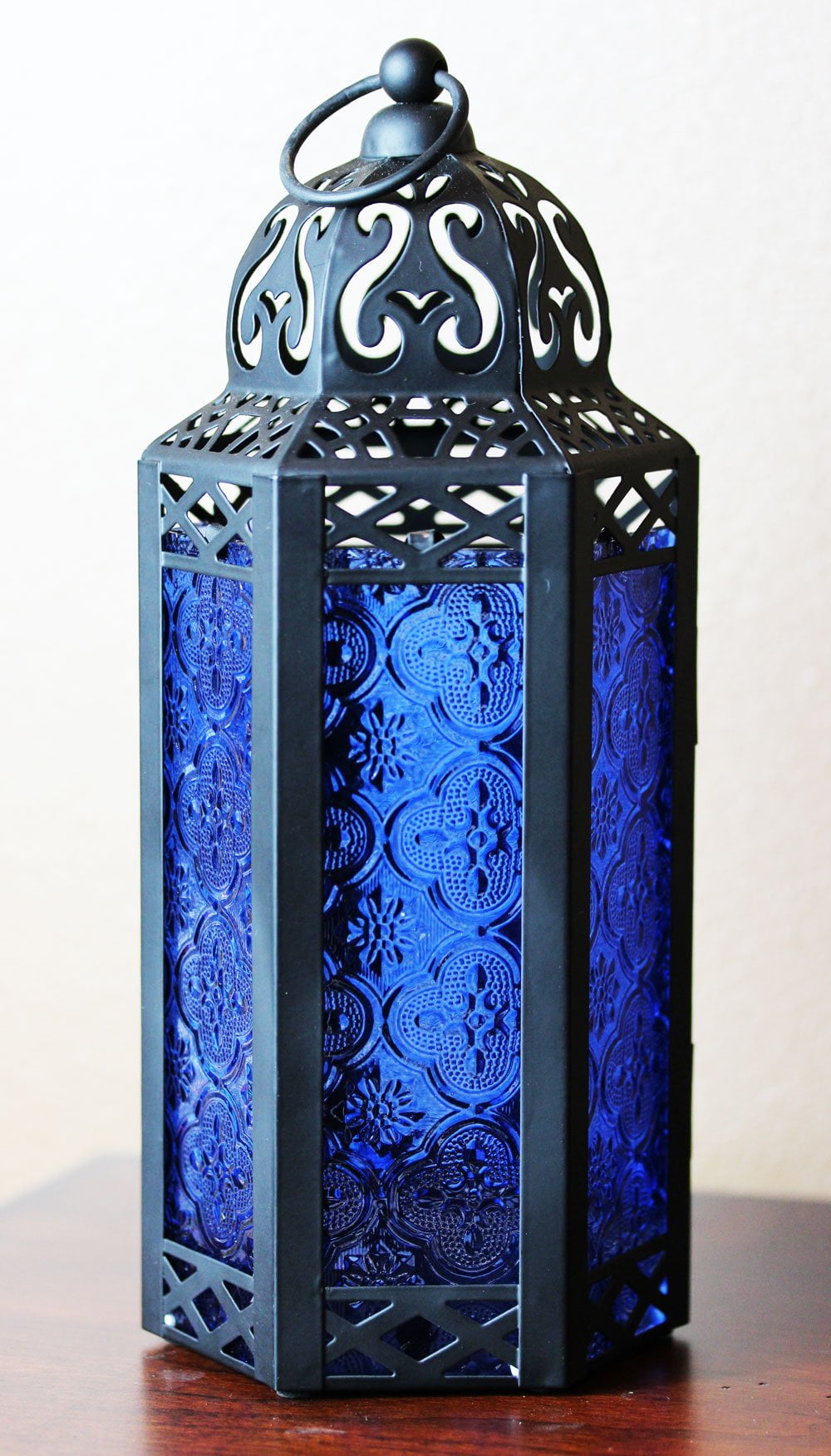 10.8x9.5x25.4 cm Details about   Vela Lanterns Moroccan Style Candle LanternBlue Glass 