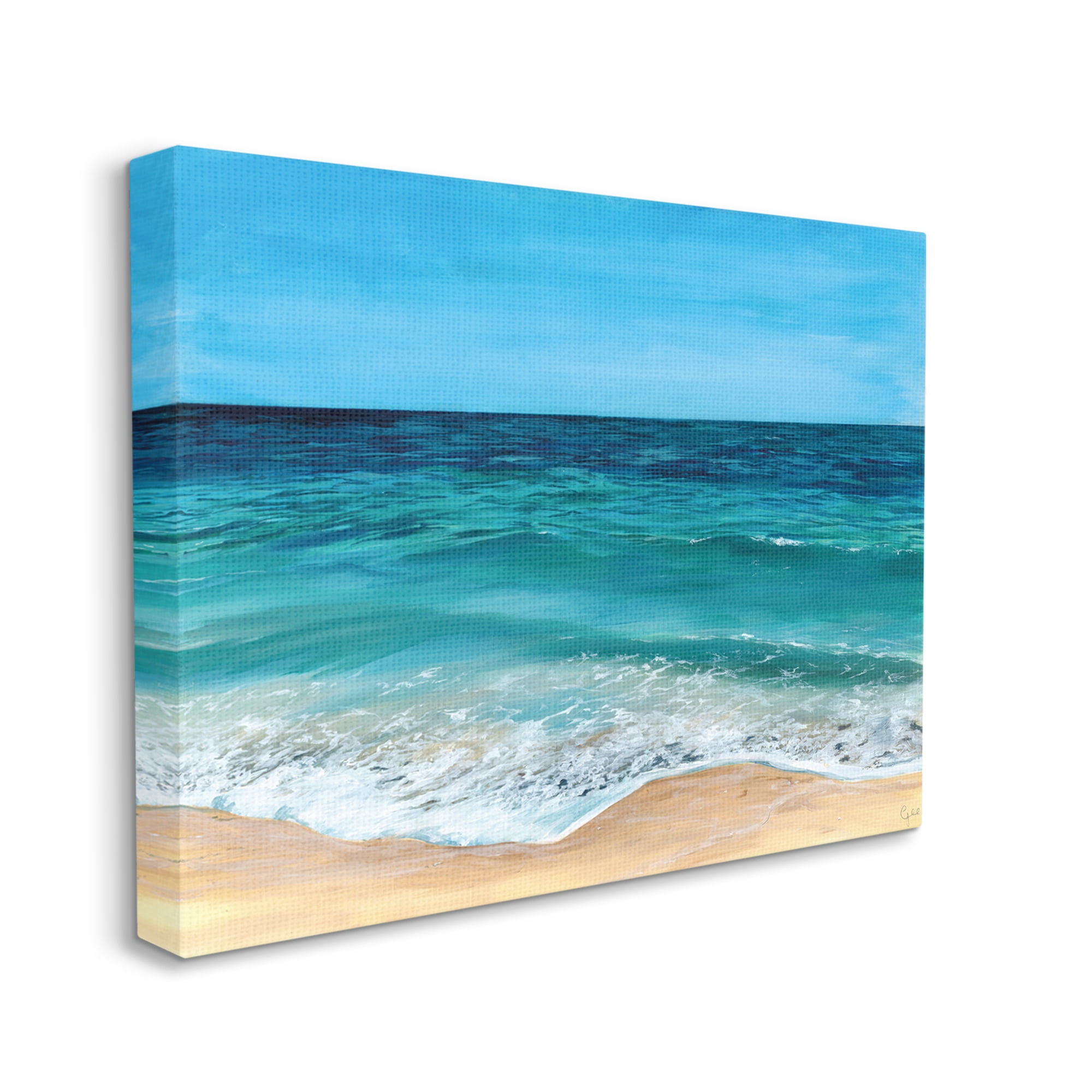 Stupell Industries Coastal Beach Foam Nature Painting Gallery Wrapped Canvas Print Wall Art, 40 x 30