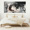 thumbnail image 2 of Large Abstract Oil Painting Black Gray Textured Painting Abstract Black Gray White Textured Wall Art Modern Living Room Wall Decor,Unstretched,Frameless,(51*102cm)20*40Inches, 2 of 5