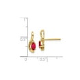 thumbnail image 2 of Natural Red Ruby 1/2 Carat (Ctw) Oval Stud Earrings in 14K Yellow Gold with Accent Diamonds, 2 of 4