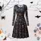 thumbnail image 4 of Vestidos de mujer Zulema Disfraz de Halloween columpio grande Cara de calabaza, 4 of 8