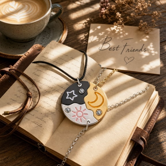 Friendship Keychain, Sun Moon Star Friendship Trio Puzzle Matching Keychains, Fine Crafted Trio Ornament, Practical Keepsake Gift For Close Companions and Family Members