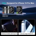 thumbnail image 6 of TOEVER 3 Pack Screen Protector for iPhone 15 Pro Max & 3 Pack Camera Lens Protector, 9H Hardness HD Clear Tempered Glass Screen Protector for iPhone 15 Pro Max [3+3], 6 of 6