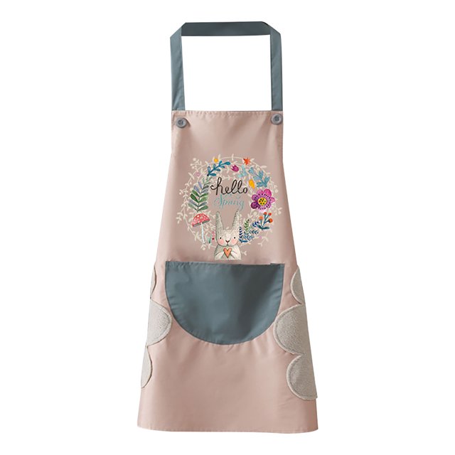 Encantadores delantales de conejito para mujer con bolsillos, 2 toallas laterales de terciopelo Coral, delantal impermeable y a prueba de aceite para cocinar, cocina, tareas domésticas, para regalo Wmkox8yii hjk5638