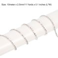 thumbnail image 2 of Uxcell 3 Pack 11 Yard 2.5mm Crystal Rhinestone Diamond Close Chain Trim Trimming Claw Cup Chain Silver, 2 of 5