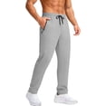 thumbnail image 2 of Pants Authentics Mens Relaxed Fit Stretch Cargo Pant Cargo Pants for Men Men's Solid Color Elastic Waist Drawstring Pocket Casual Sports Ice Silk Trousers Gray L, 2 of 7