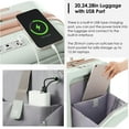 thumbnail image 4 of LoLado Front Opening 20in Carry-on Luggage with Expandable Travel Bag Set, ABS Hard Shell Two-piece Travel Suitcase Set with USB Port, Cup Holder, Light Green, 4 of 8