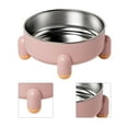 thumbnail image 4 of Comedero para mascotas antideslizante con base desmontable de 4 patas, de acero inoxidable, de gran capacidad, para gatos y perros, para interior, color rosa, 4 of 12