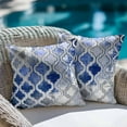 thumbnail image 4 of Decorative Throw Pillow Covers 16x16 Inch Set of 2 Blue Morocco Home Decor Pillow Cases for Couch, Abstract Graffiti Art Cushion Case for Living Room Bedroom Bed Car Chair, 4 of 9