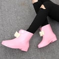 thumbnail image 7 of NOKIO Women'S Fashionable Waterproof Ankle Boots Women Rain Shoes Cute Bow Knot Low Tube Water Shoes Overshoes Rubber Shoes Waterproof Women Rain Boots Women'S Wide Calf Rain Boots, 7 of 7