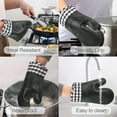 thumbnail image 6 of Anpro Silicone Oven Mitts and Pot Holders Sets, High Heat Resistant Oven Mitts Non-Slip Heat Resistant Oven Gloves for Kitchen Baking BBQ Cooking, Black, 6 of 7