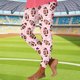 thumbnail image 1 of TaTaai Women Rugby Random Print Stretchy Yoga Leggings Skinny Fit Casual Fashion Pants Ladies Workout Gym Daily Wear Non-See-Through No Fading Comfortable Stylish Leggings Gift, 1 of 5