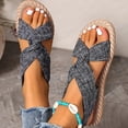 thumbnail image 5 of WAYUTE Women Sandals Slip On Beach Soft Sole Sandals Lightweight Flat Open Toe Elastic Strap Walking Shoes Trendy Casual Outdoor, 5 of 6