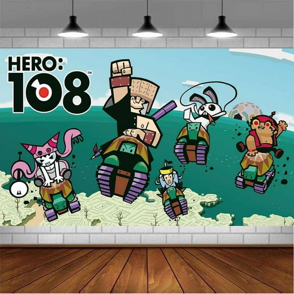 Hero 108 Backdrop Banner Party Supplies Poster Movie Theme Background for Photography Birthday Decorations