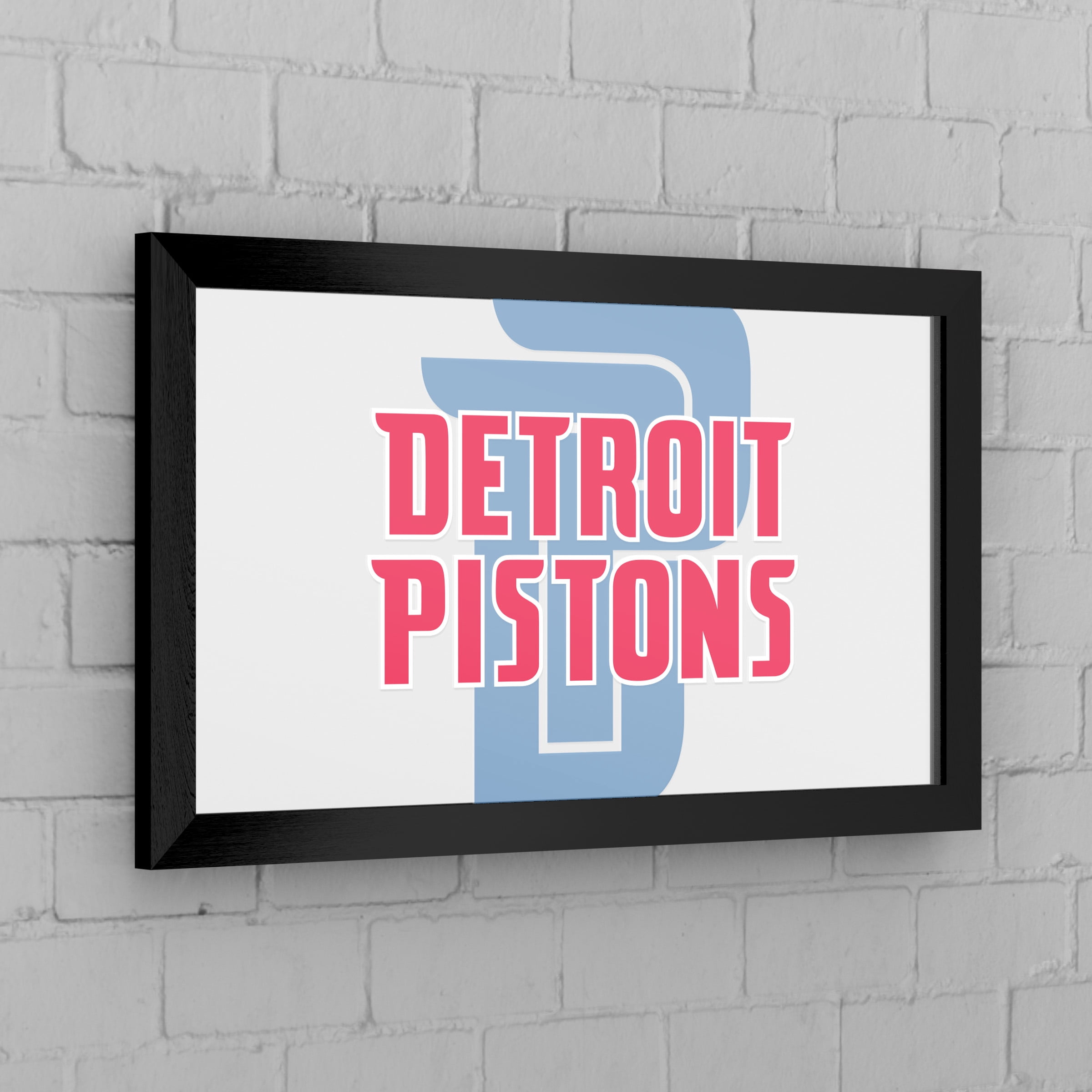 Detroit Pistons Fade Ready-To-Hang Black Framed Wall Mirror
