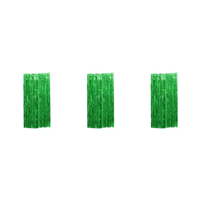 kurtrusly Rideau à Franges en Feuille pour Décorations de Fête de Collation des Grades Décorations de Fête d'Anniversaire Rideau en Guirlande Toile de Fond de Fête Vert 3 Pcs