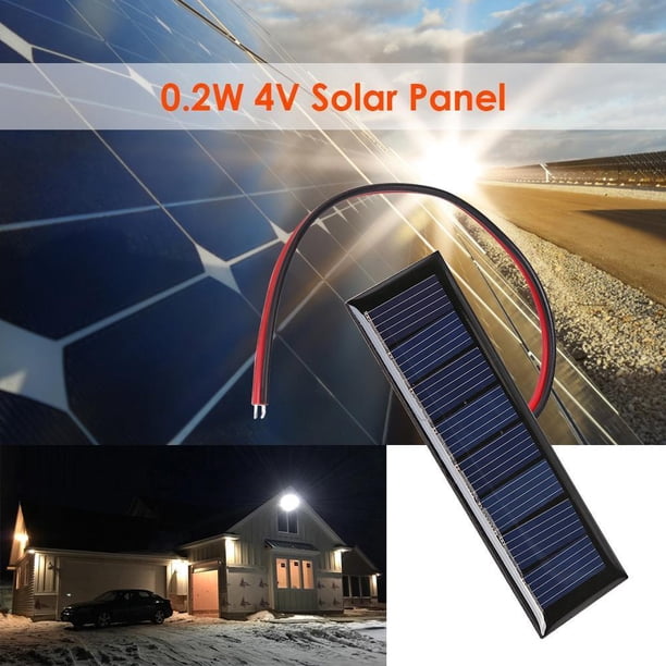 4V 0.2W Panel solar epoxi de 2 hilos 8 celdas solares para proyectos solares de bricolaje (1pc)