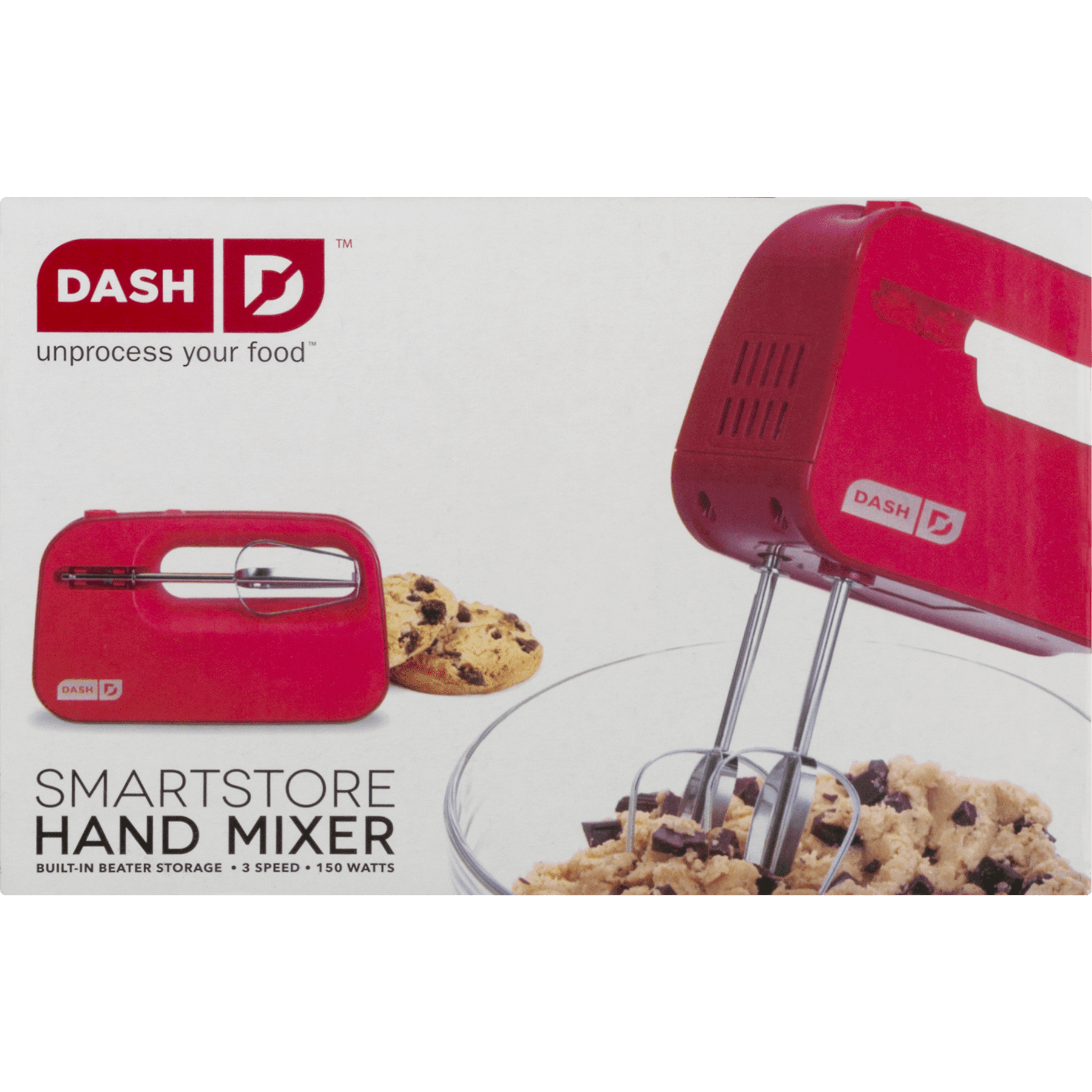 Dash 3-Speed SmartStore Hand Mixer in Red