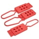 thumbnail image 3 of Cerrojo de bloqueo con etiqueta de 3 uds., cerrojo de candado de seguridad de nailon de 6 agujeros para bloqueo de aislamiento eléctrico, 3 of 5
