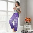 thumbnail image 5 of Kdxio Women's Comfy Stretch Snowfall Sky White Purple Print Drawstring Pajama Pants-XX-Large, 5 of 5