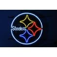 thumbnail image 3 of Queen Sense Pittsburgh Steeler Neon Sign Handcrafted Real Glass Beer Bar Pub Man Cave Sports Neon Light 17"x 17" 117PSL, 3 of 3