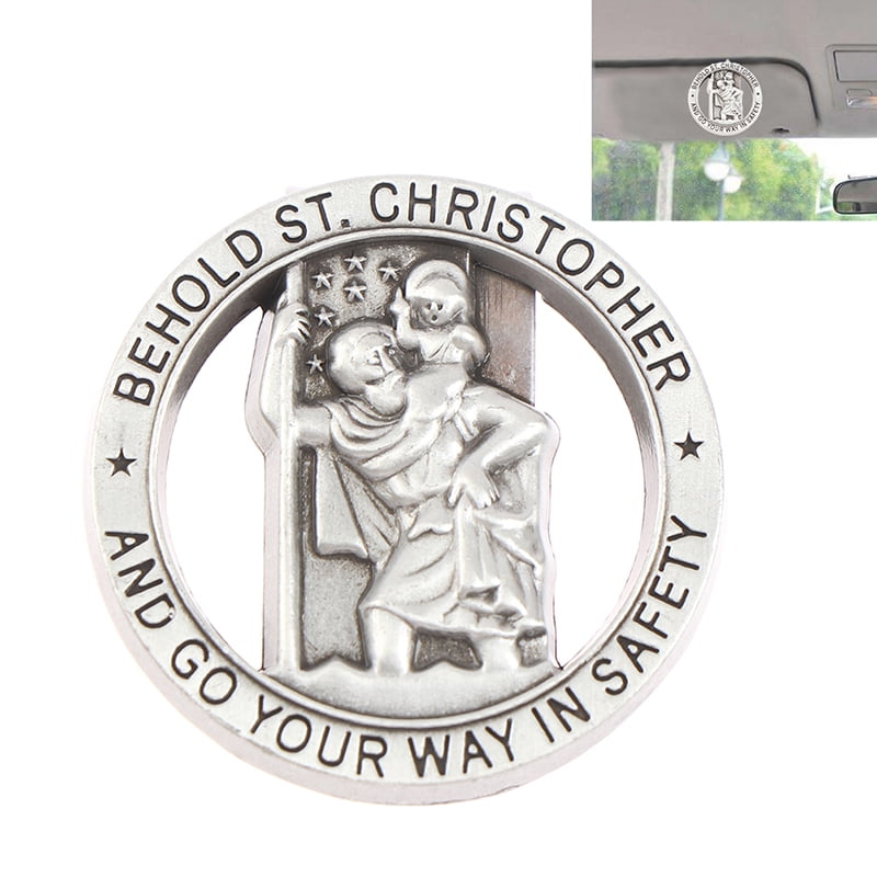 2 1/2" Inch Carded Saint Christopher Art Metal Visor Clip KVC807 