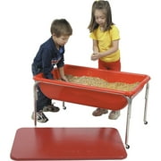 Children’s Factory Children's Factory 24" Large Sensory Table and Lid Set - Rectangle Top - Four Leg Base - 4 Legs - 36" Table Top Length x 24" Table Top Width - 24" Height - Red - Plastic