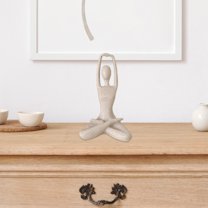 Gmogad Modern Yoga Girl Statue - European Minimalist Resin Decor for Living Room, Shelf Display | Mindful Home Accessory, Gift for Yoga Enthusiasts