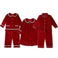 thumbnail image 1 of Nouveaux Pyjamas de Noël Rouges pour Garçons et Filles, Ensemble de Pyjamas Chauds en Velours Doré pour Enfants, 1 of 2