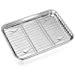 thumbnail image 3 of Toaster Oven Pan with Rack Set, P&P CHEF Stainless Steel Broiler Pan with Cooling Rack, Mini Rectangle 9â€™â€™x 7â€™â€™x1â€™â€™, Non Toxic & Heavy Duty, Mirror Finish & Dishwasher Safe, 3 of 5