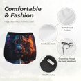 thumbnail image 4 of Gukieu Forest Cool Lion Print Women's Sports Shorts with Drawstring Elastic Waistband for Running, Yoga, Fitness-Large, 4 of 7