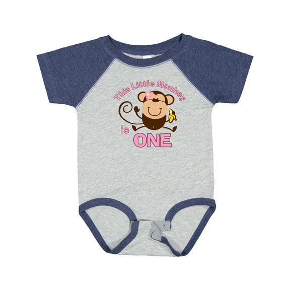 Inktastic Little Monkey Girl 1st Birthday Girls Baby Bodysuit