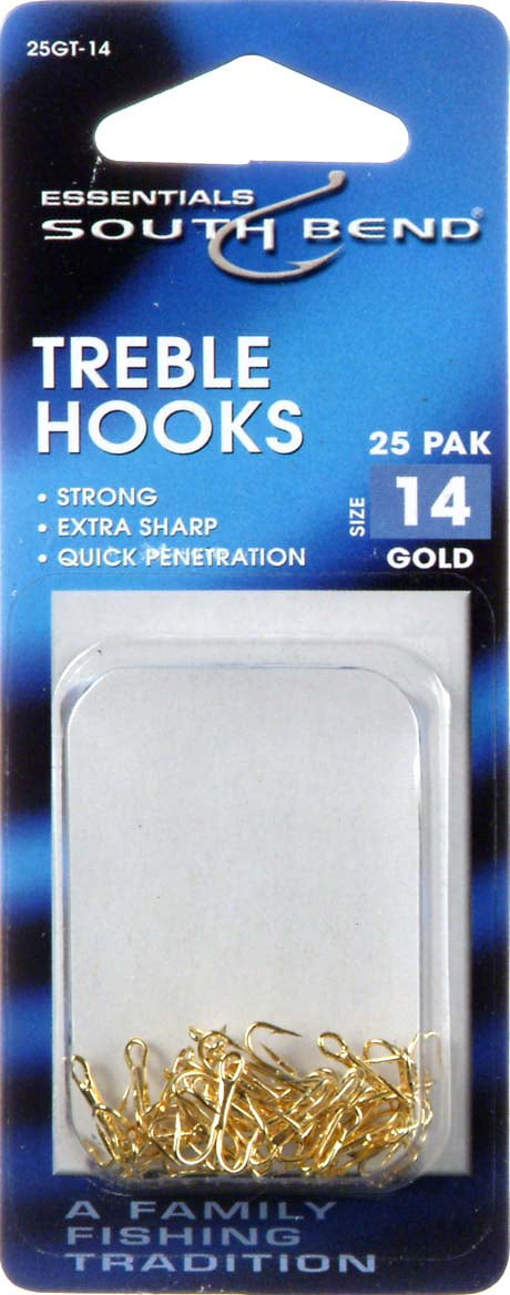 South Bend Gold Treble Hooks  Strong, Extra-Sharp Hook, Reliable & Firm  Grip, Durable Hook for Fishing : Fishing Hooks : Sports & Outdoors 