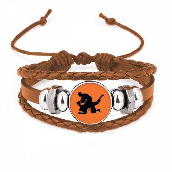 Wrestle Robust Performance Tournament Bracelet Wristband Leather Jewelry Ornament