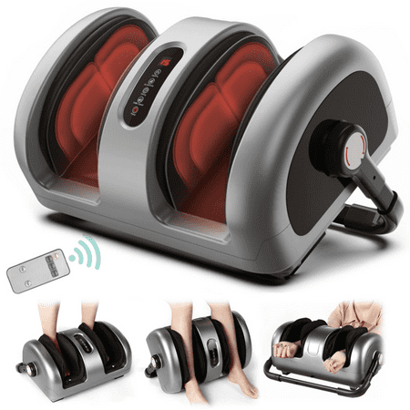 Shiatsu Foot Massager with Heat and Pressure  Binecer Foot Massager Machine 4 Modes & Intensities  5-in-1 Deep Kneading Rolling Scraping Massage for Calf Leg Arm  Remote Control